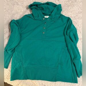 Zenana Outfitters Teal Buttoned Hoodie